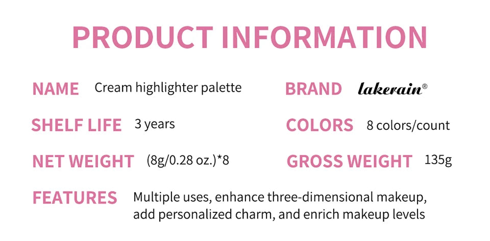 8-Color Cream Blush and Contouring Makeup Palette for Flawless Skin - 40