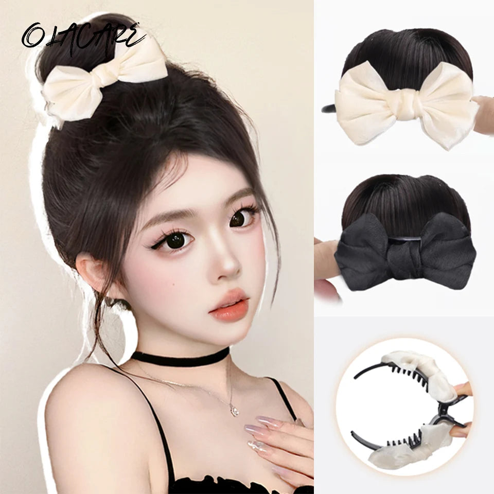 Synthetic Flower Bud Hair Bun Extension with Claw Clip - 12