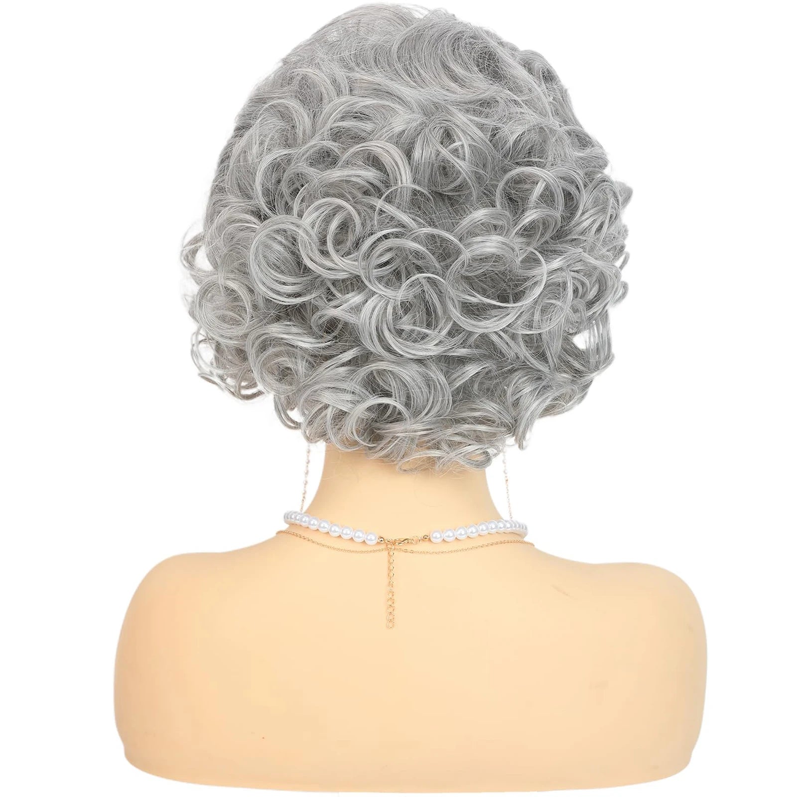 Short Curly Granny Wig Costume Set for Halloween and Cosplay Parties - 5