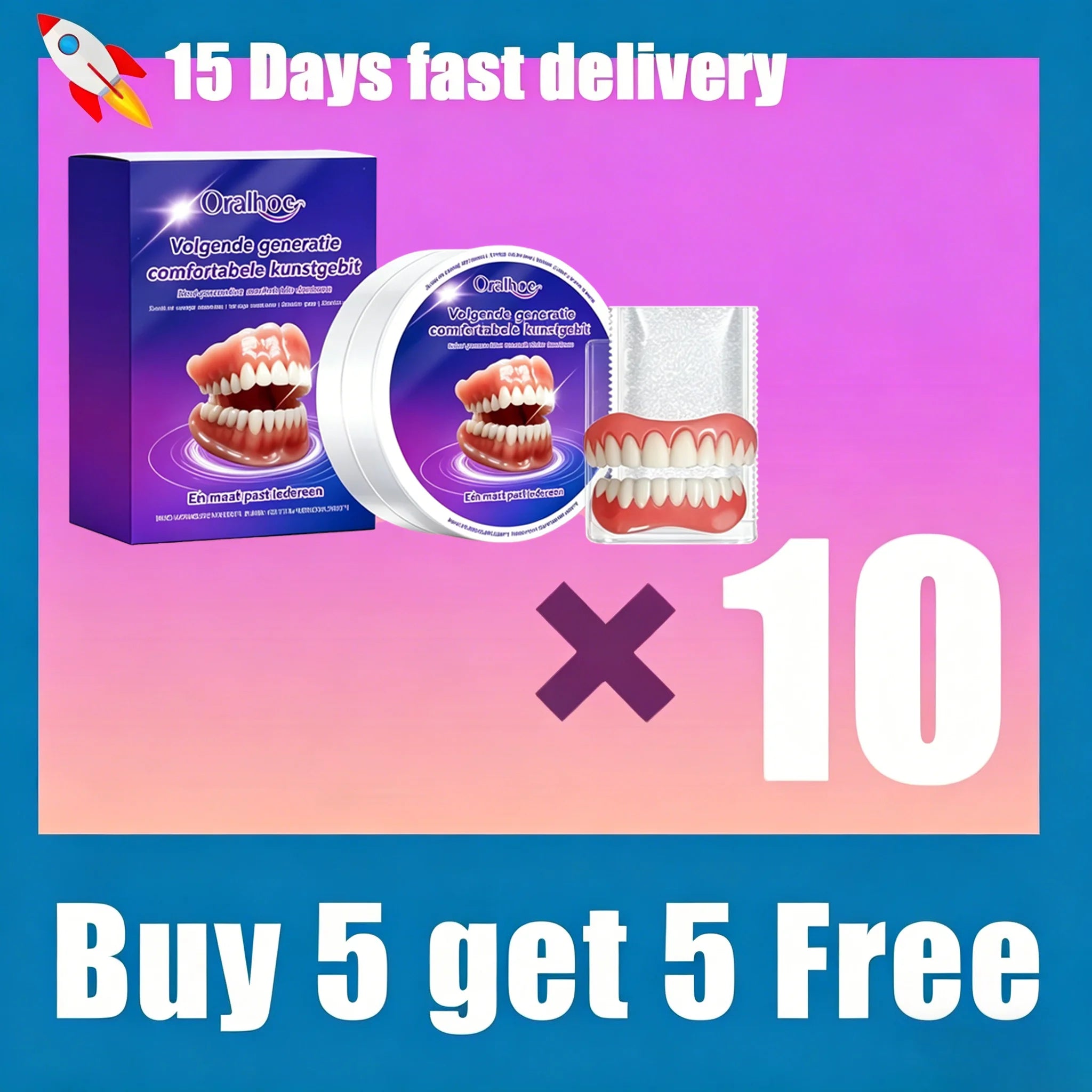 Soft Silicone Snap-On Denture Kit for Realistic Natural Looking Smile - 10