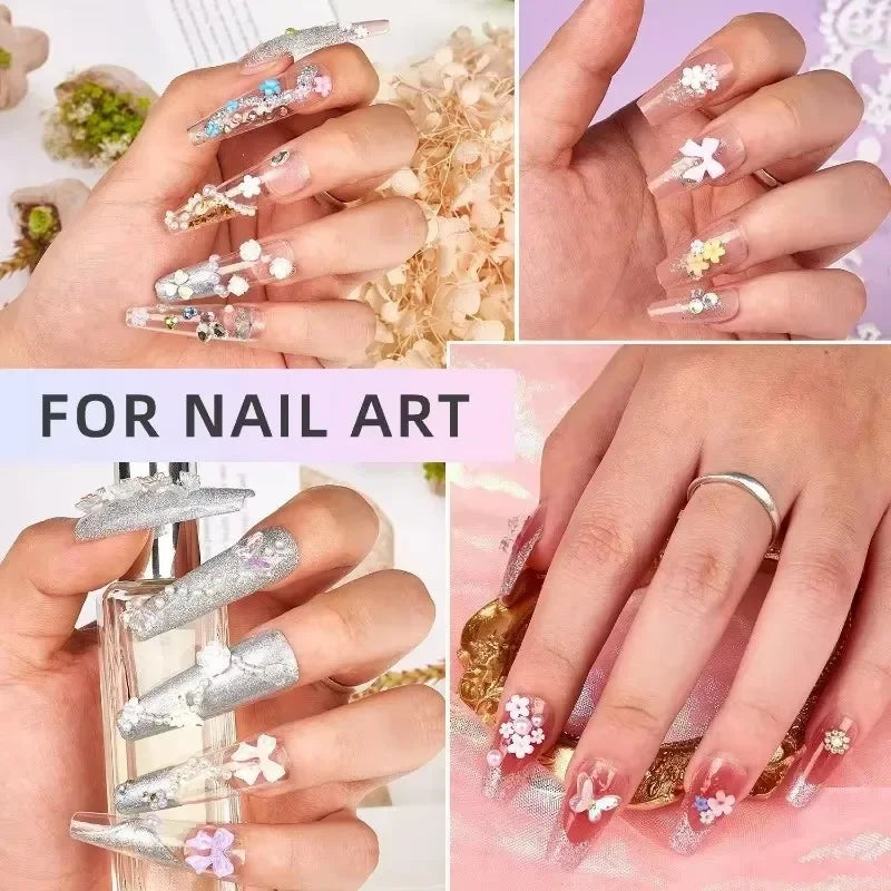 3D Mixed Bowknot and Flower Nail Art Decoration Charms Set - 9