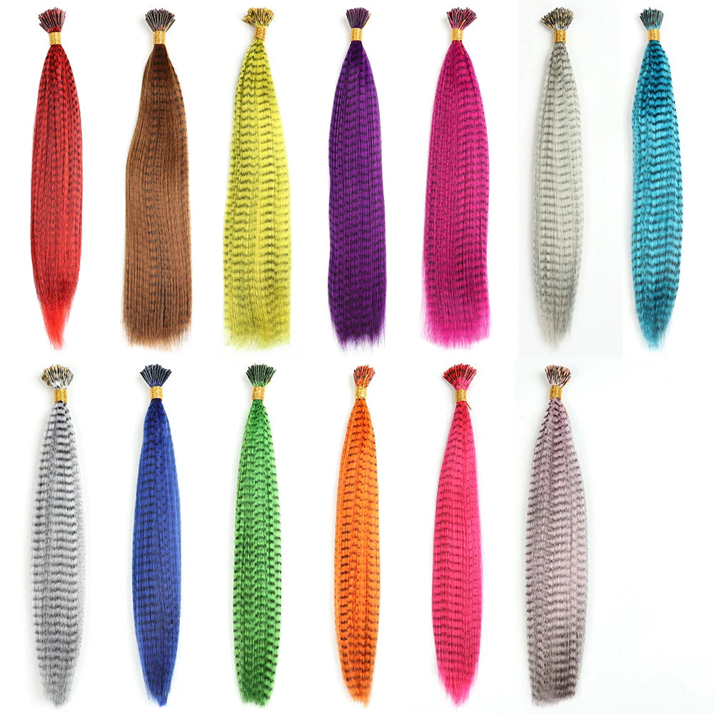 16-Inch Rainbow Feather Hair Extensions for Easy Highlights