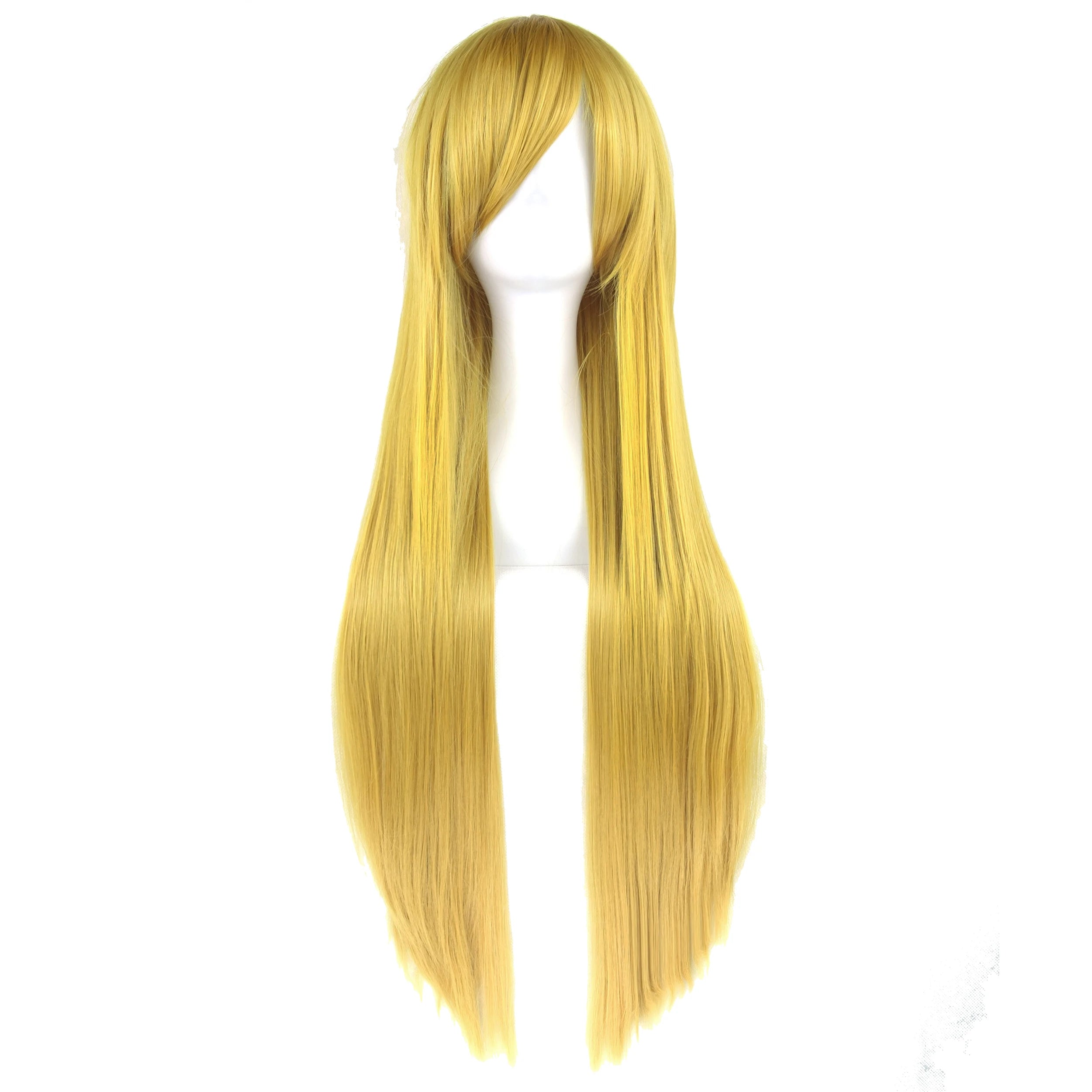 Long Straight Blonde Cosplay Wig for Anime Costumes and Dress Up - 4