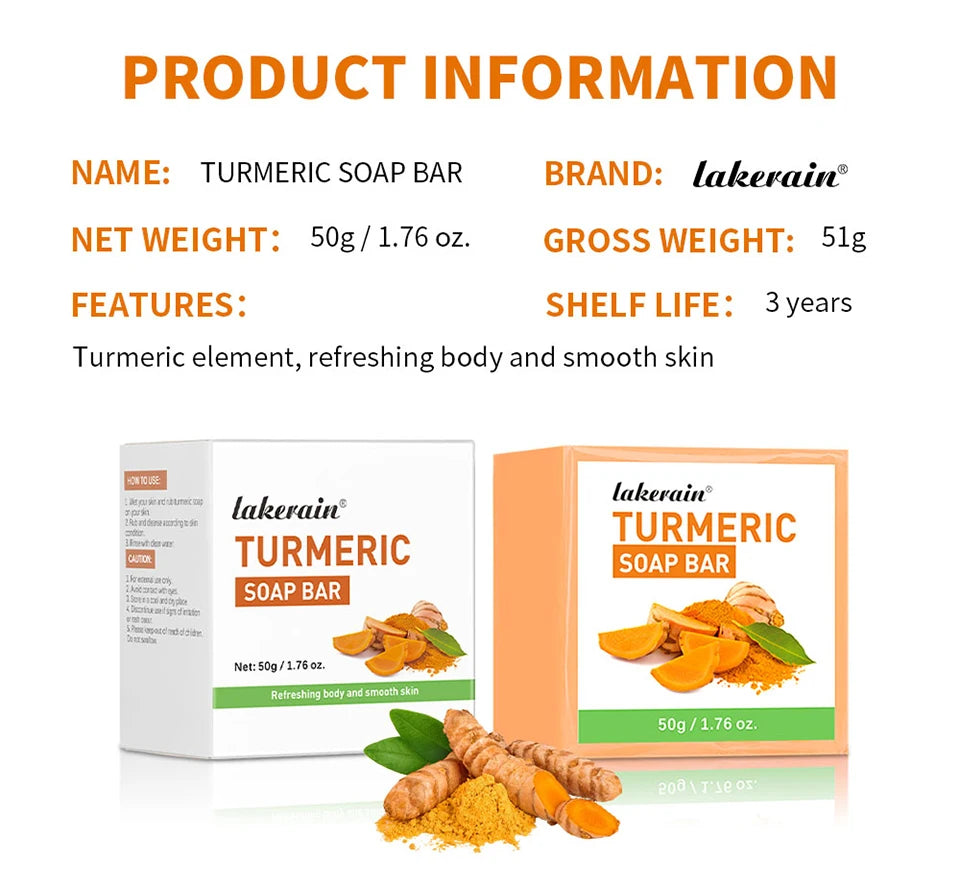 Brightening Turmeric Soap Bar for Face and Body Deep Cleansing - 15