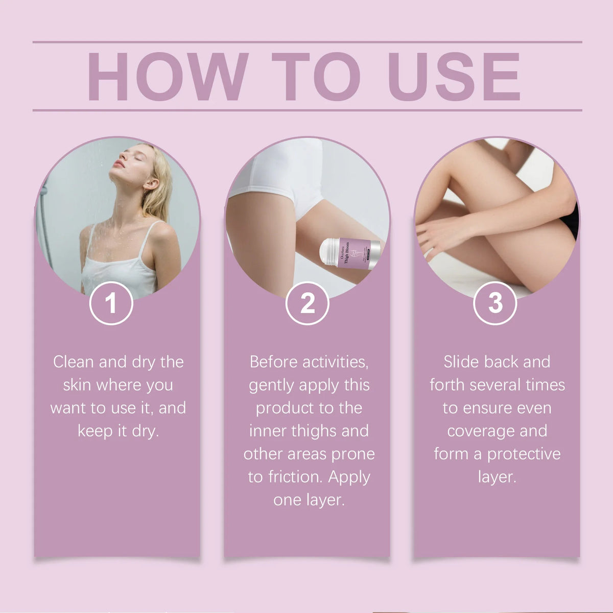 Anti-Chafe Thigh Balm Stick for Skin Protection and Friction Relief