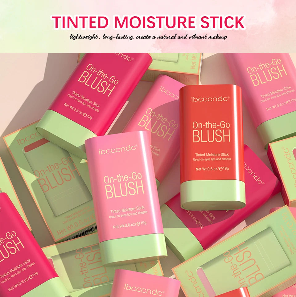 Tinted Moisturizing Blush Stick for Natural Cheeks, Eyes and Lips