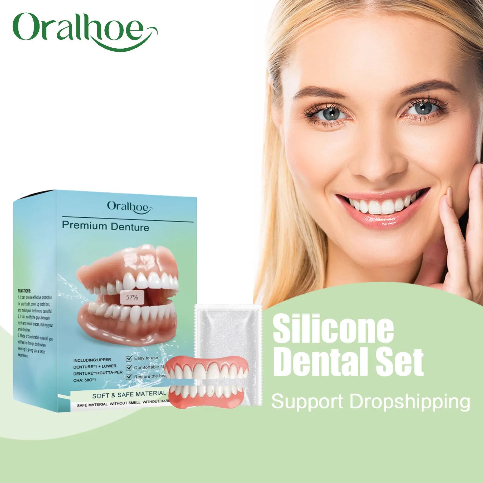 Temporary Silicone Denture Set for Beautiful Smiles and Tooth Repair - 1
