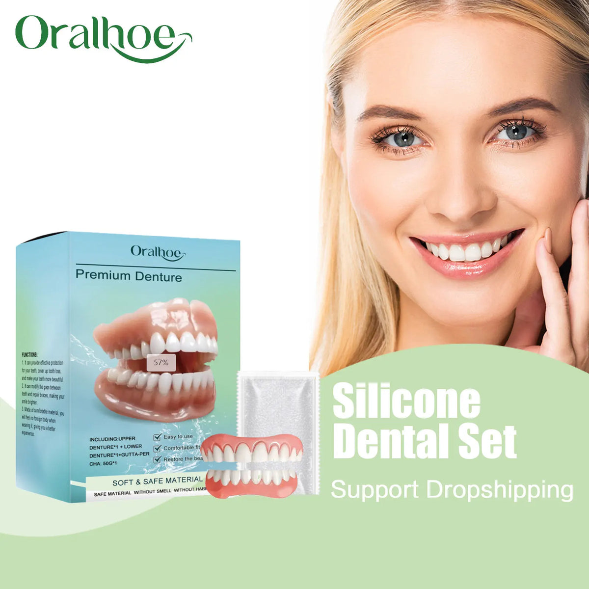 Temporary Silicone Denture Set for Beautiful Smiles and Tooth Repair