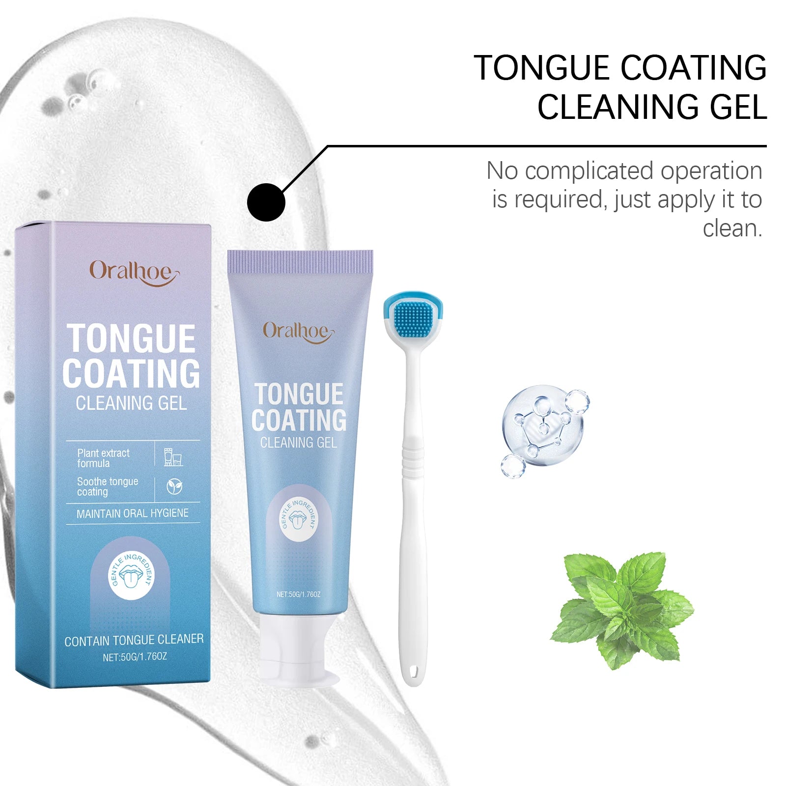 Tongue Cleaning Gel and Scraper Kit for Bad Breath and Oral Hygiene - 14