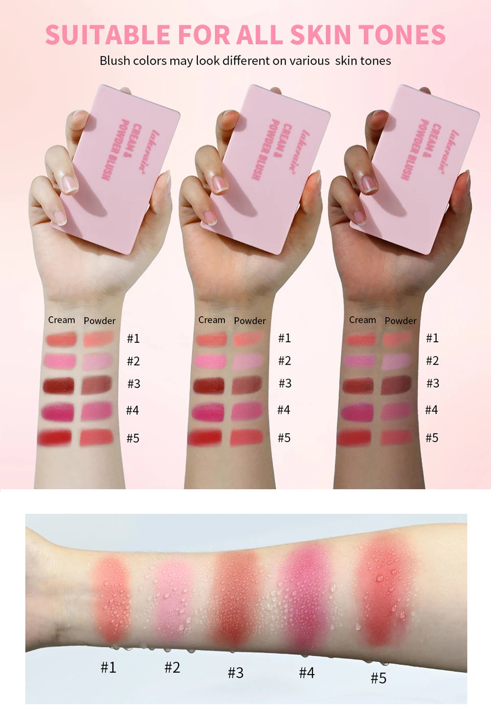 2-in-1 Cream and Powder Blush Palette for Long-Lasting Radiant Makeup - 13