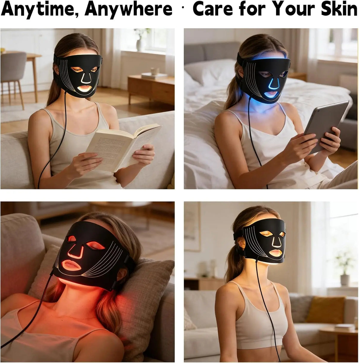 7-Color LED Silicone Facial Mask for Skin Rejuvenation and Firming