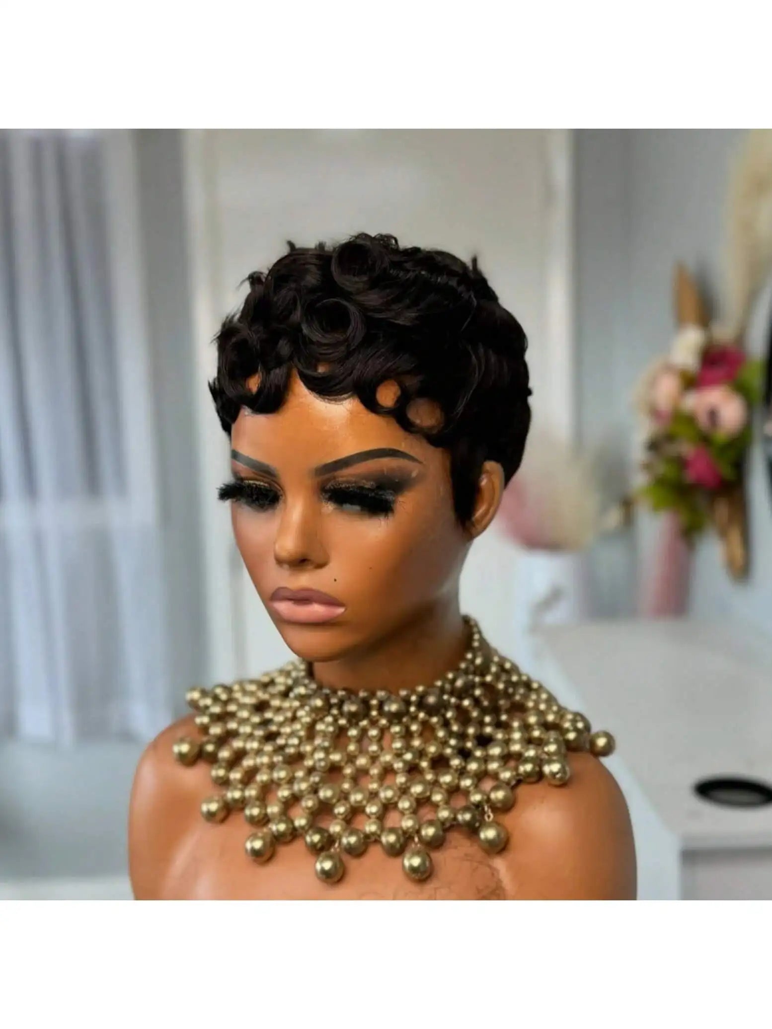 Short Curly Pixie Cut Wig for Women - 10