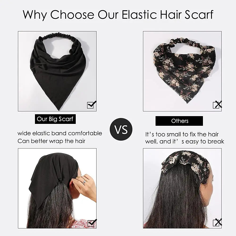 Elastic Boho Triangle Headband Scarf for Comfortable Daily Hair Styling - 6