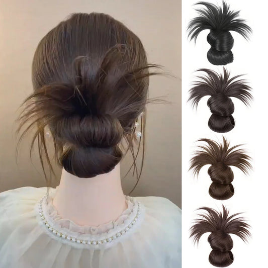 Fluffy Claw Clip Messy Bun Hair Extension for Daily Style