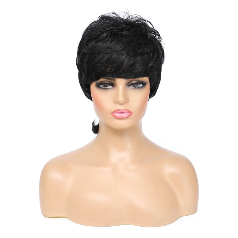 Short Curly Mullet Pixie Cut Wig for Women - 6