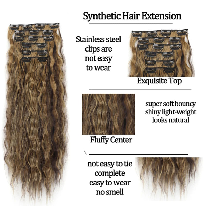 Kinky Curly Clip-In Hair Extensions for Long Voluminous Hair - 5