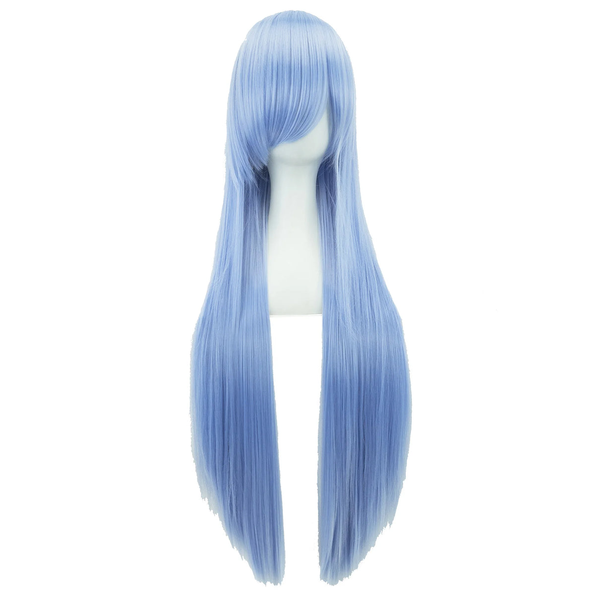 Long Straight Bright Blue Cosplay Wig for Halloween and Costume Parties