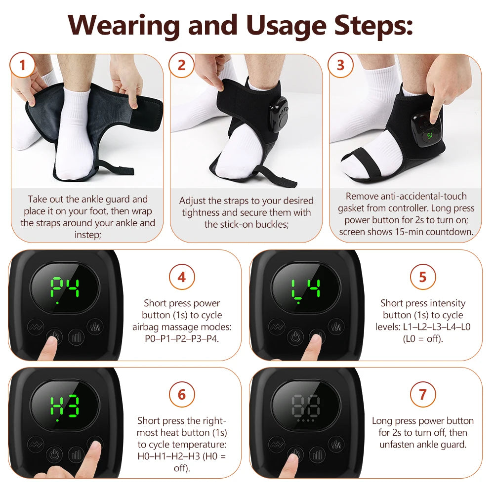 Cordless Heated Air Compression Wrist Massager for Pain Relief