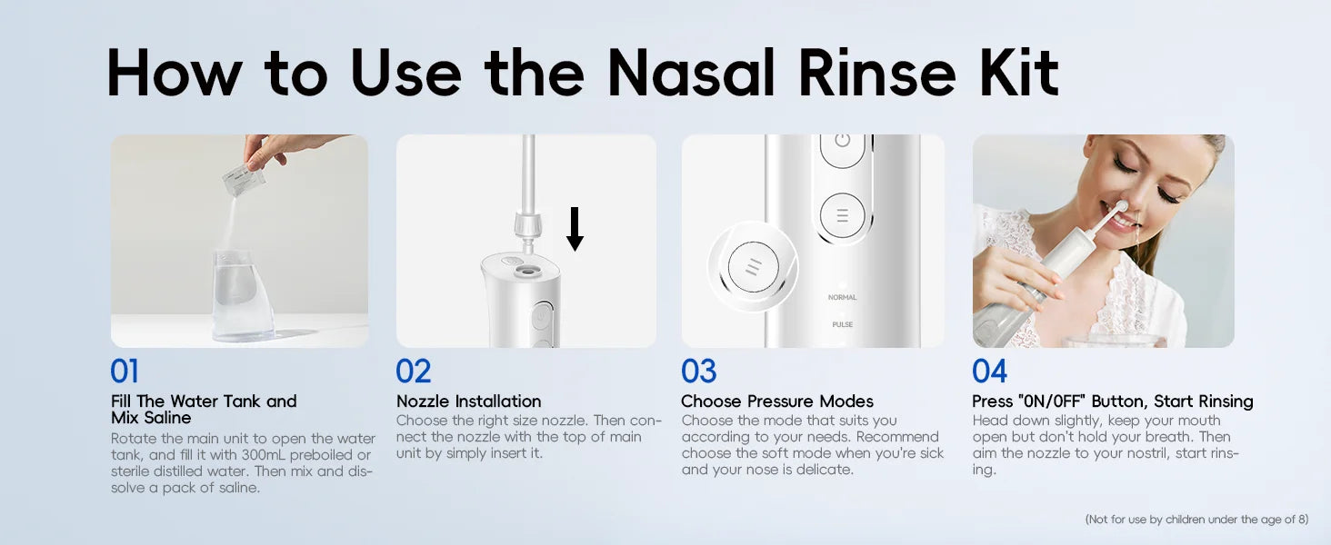 Electric Nasal Irrigator and Sinus Rinse Kit for Effective Allergy Relief - 17
