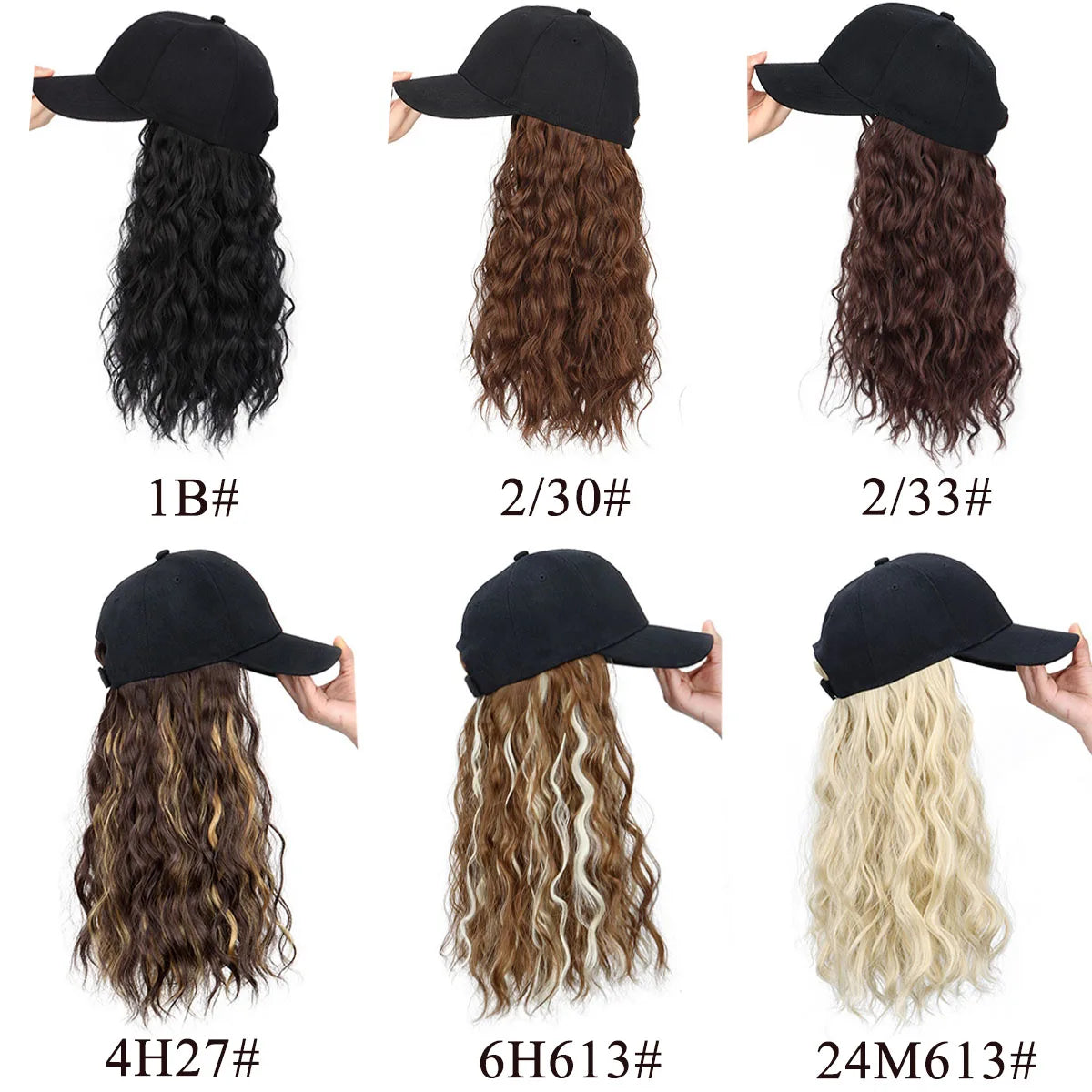 Natural Wave Baseball Cap Wig with Hair Extensions for Women - 4