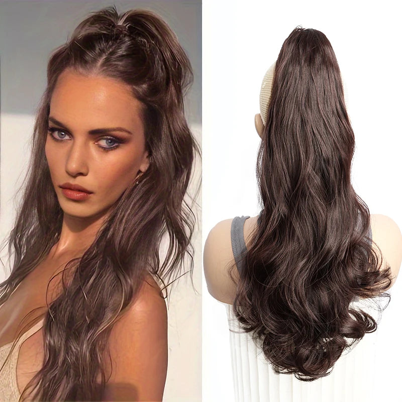 Long Curly Wavy Claw Clip Ponytail Hair Extension for Women