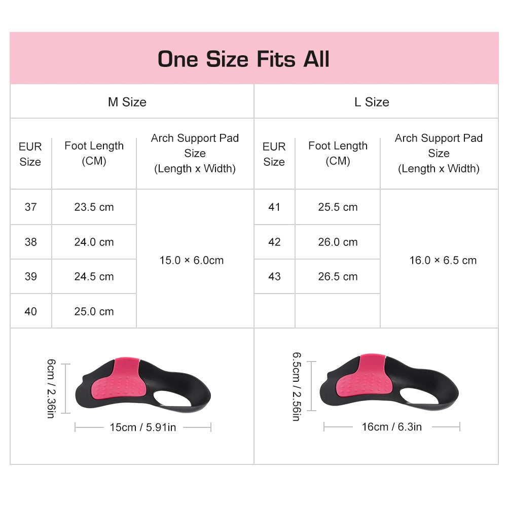 Orthopedic Arch Support Insoles for Flat Feet and Leg Alignment