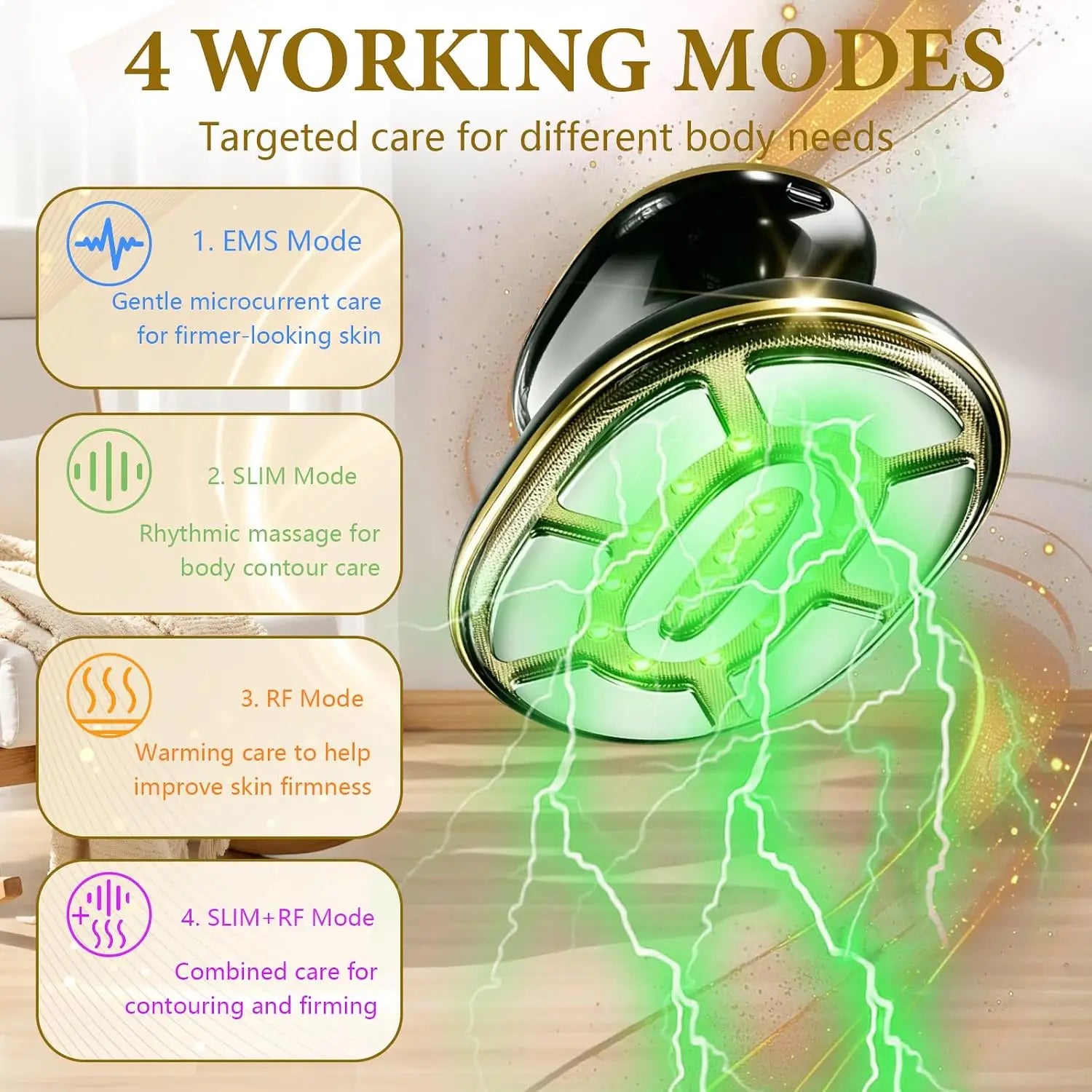 4-in-1 LED Body Sculpting and Cellulite Massager for Home Skin Tightening - 10