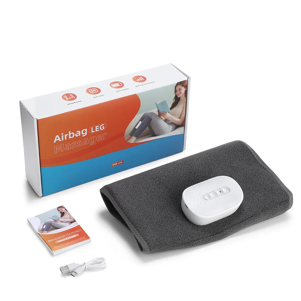Cordless Air Compression Leg Massager with Soothing Heat for Recovery