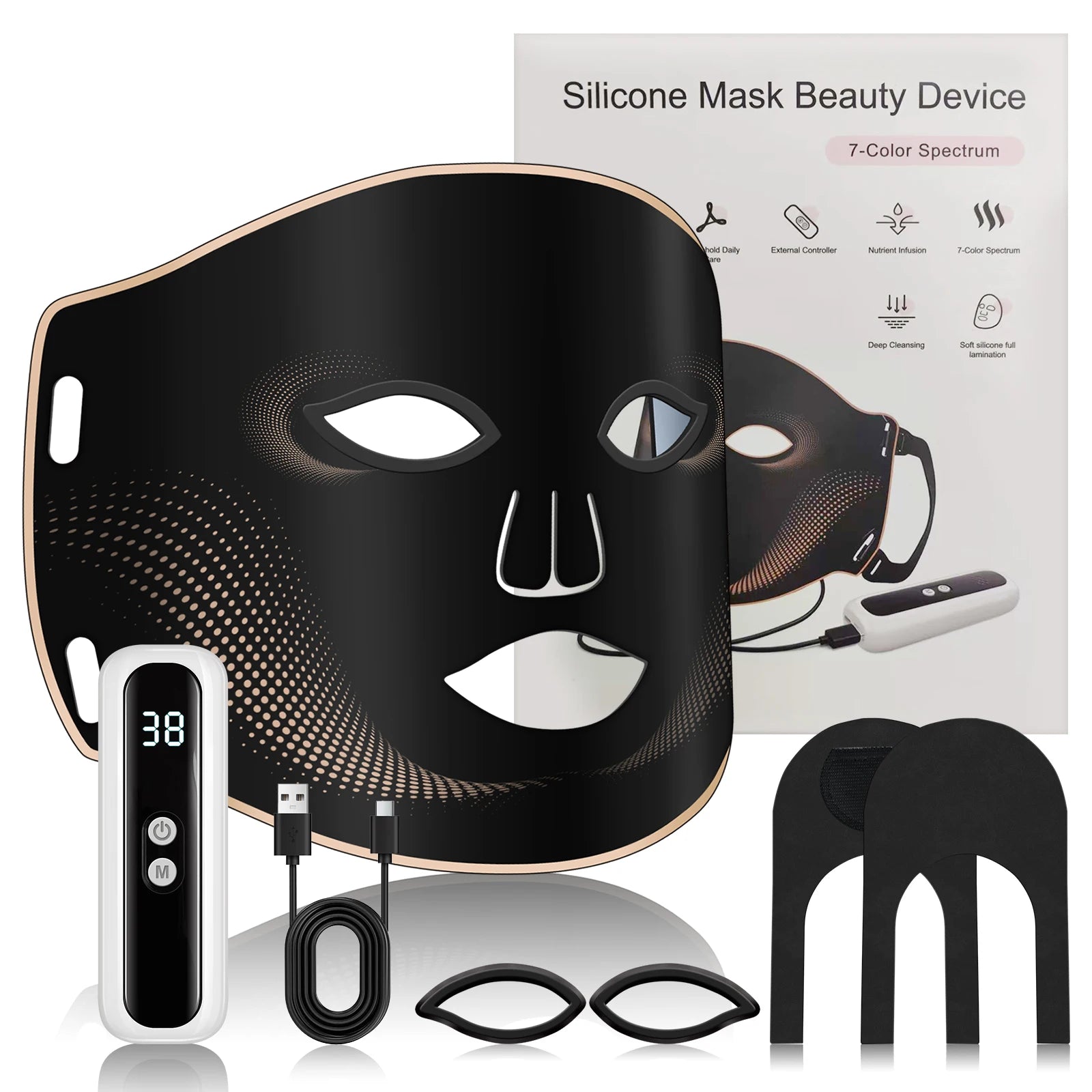 7-Color LED Silicone Facial Mask for Anti-Aging and Skin Rejuvenation - 14