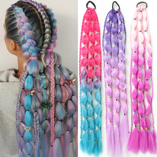 Ombre Bubble Braid Ponytail Extension for Girls