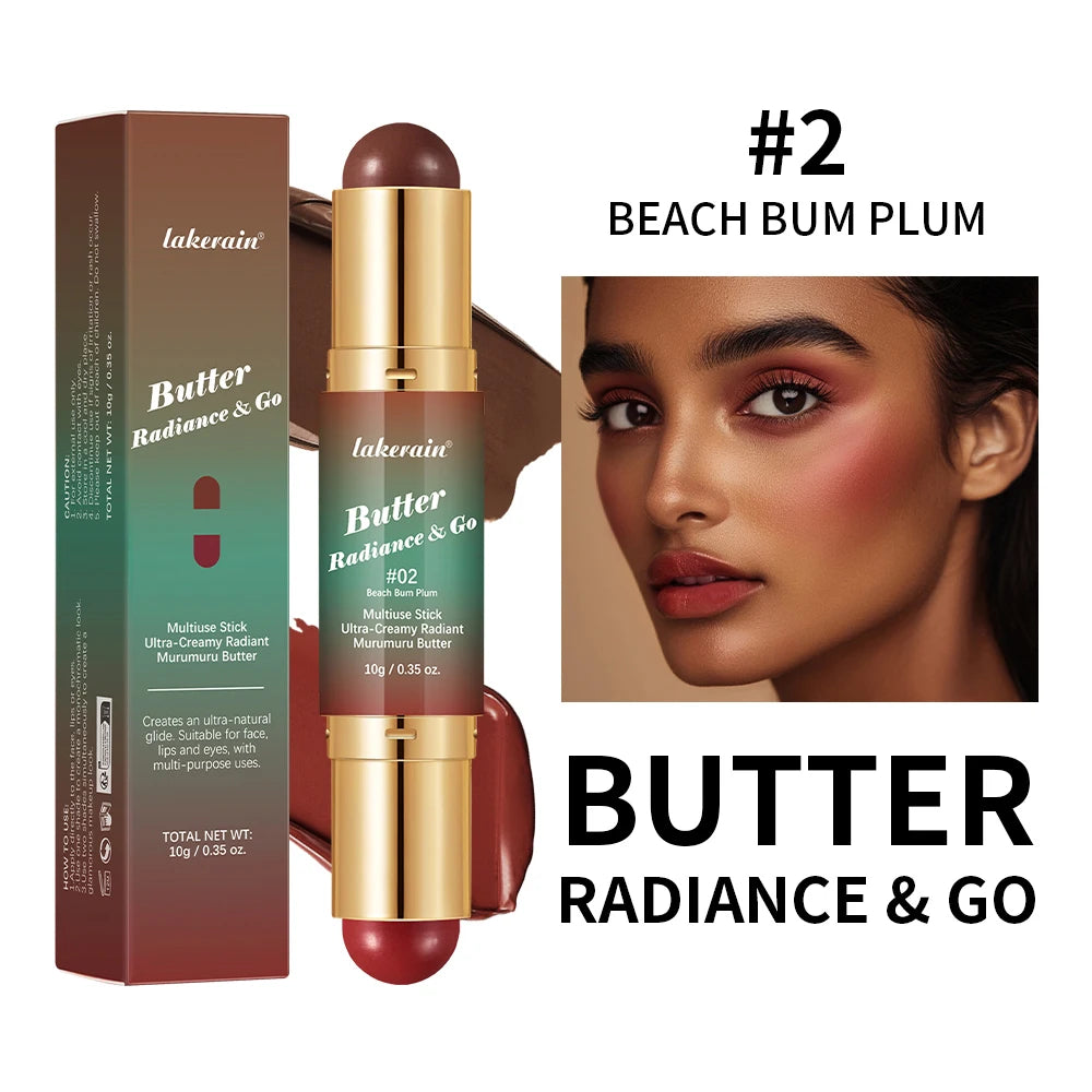 Dual-Ended Creamy Bronzer and Blush Stick for Face Lips and Eyes - 22