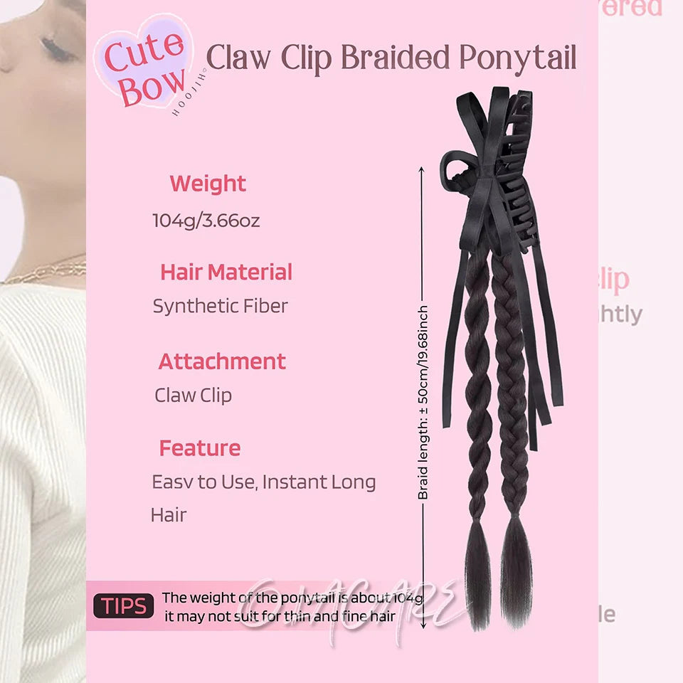 Long Clip-In Bubble Braid Ponytail Hair Extension for Daily Styling - 8