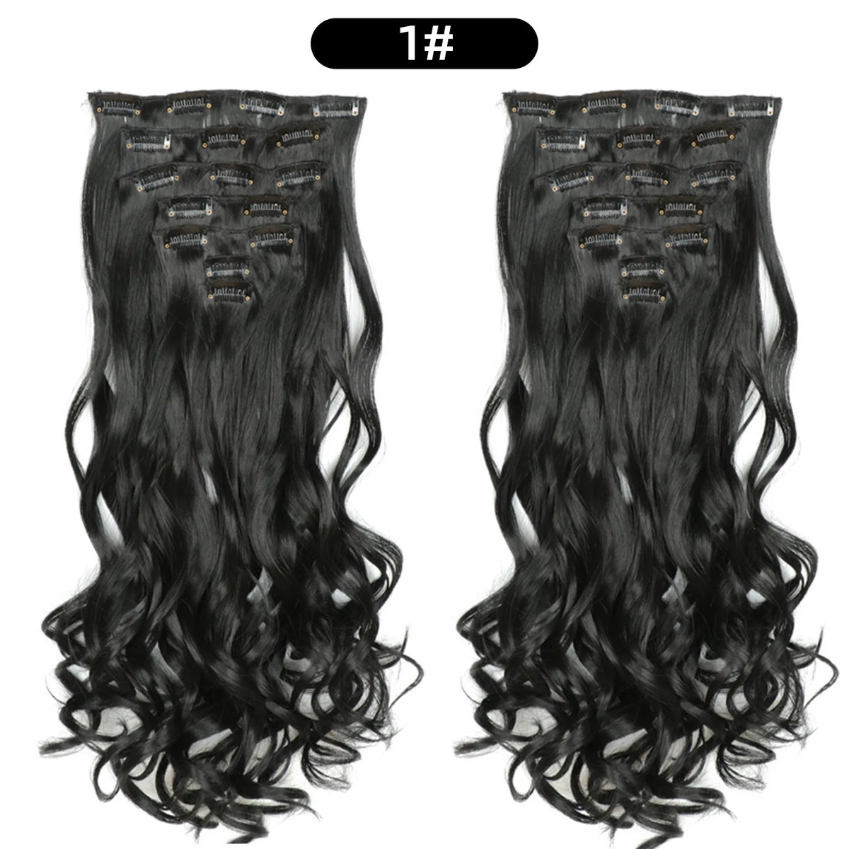 22 Inch Deep Wave Clip-In Hair Extensions Full Head Set
