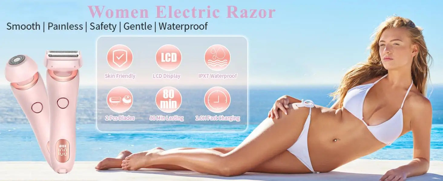 Electric Shaver for Women Painless Hair Remover for Body and Face - 7