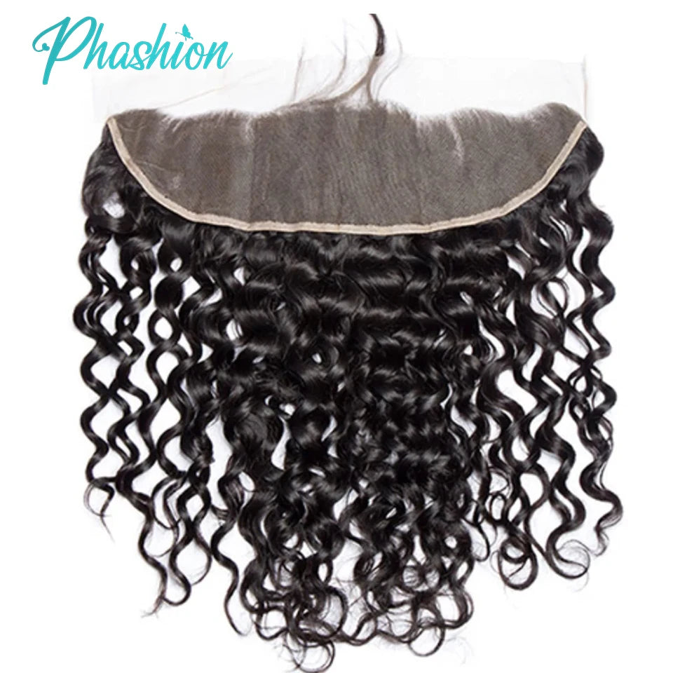 Water Wave Brazilian Human Hair Lace Frontal and Closure