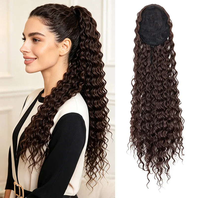 22-Inch Curly Drawstring Ponytail Hair Extension - 12