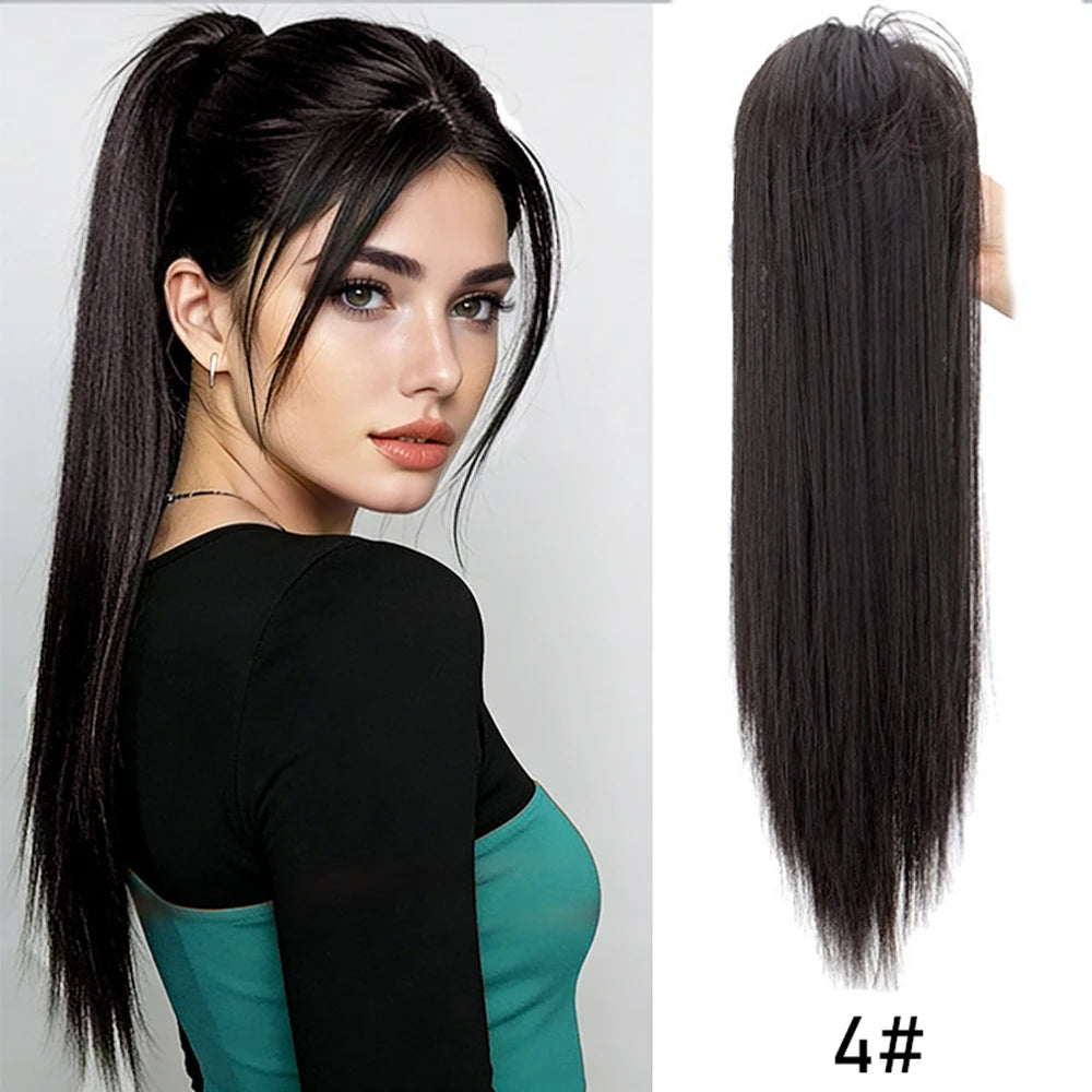 Straight Claw Clip Ponytail Hair Extension for Instant Volume - 7