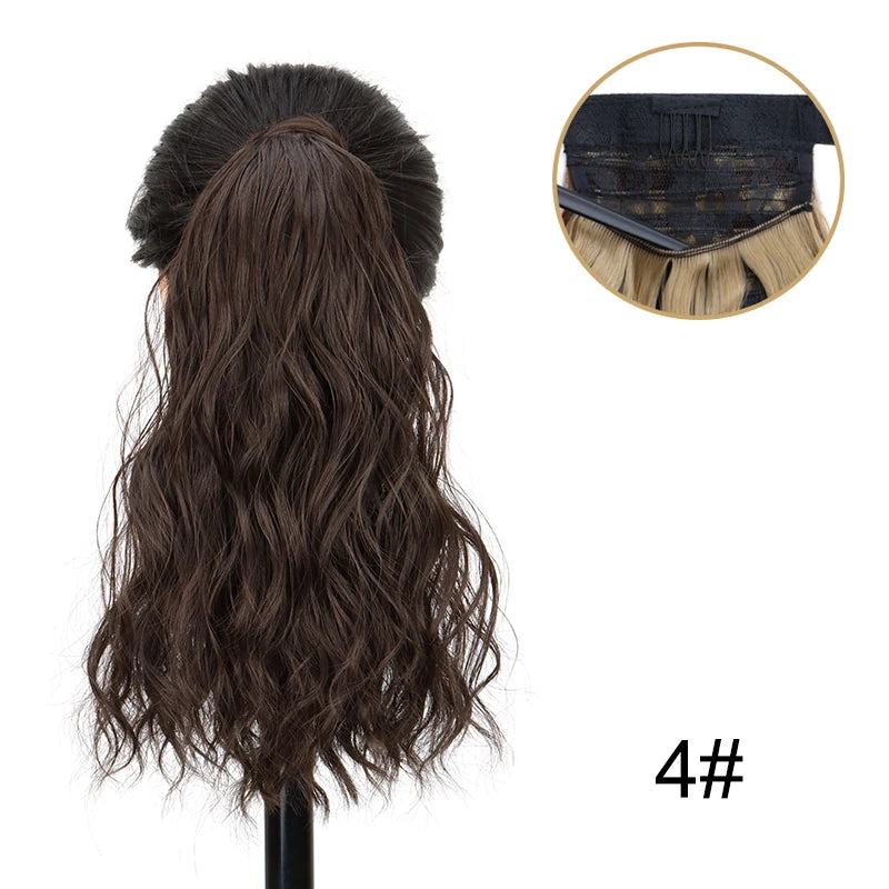 14-Inch Wavy Wrap-Around Clip-In Ponytail Hair Extension - 12