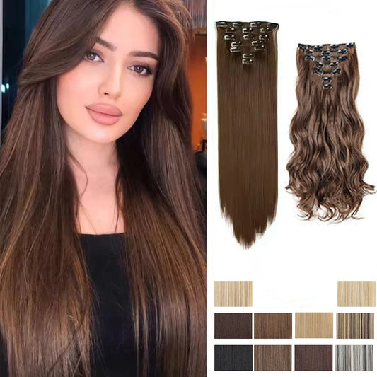 Straight Clip-in Hair Extensions for Instant Length and Volume
