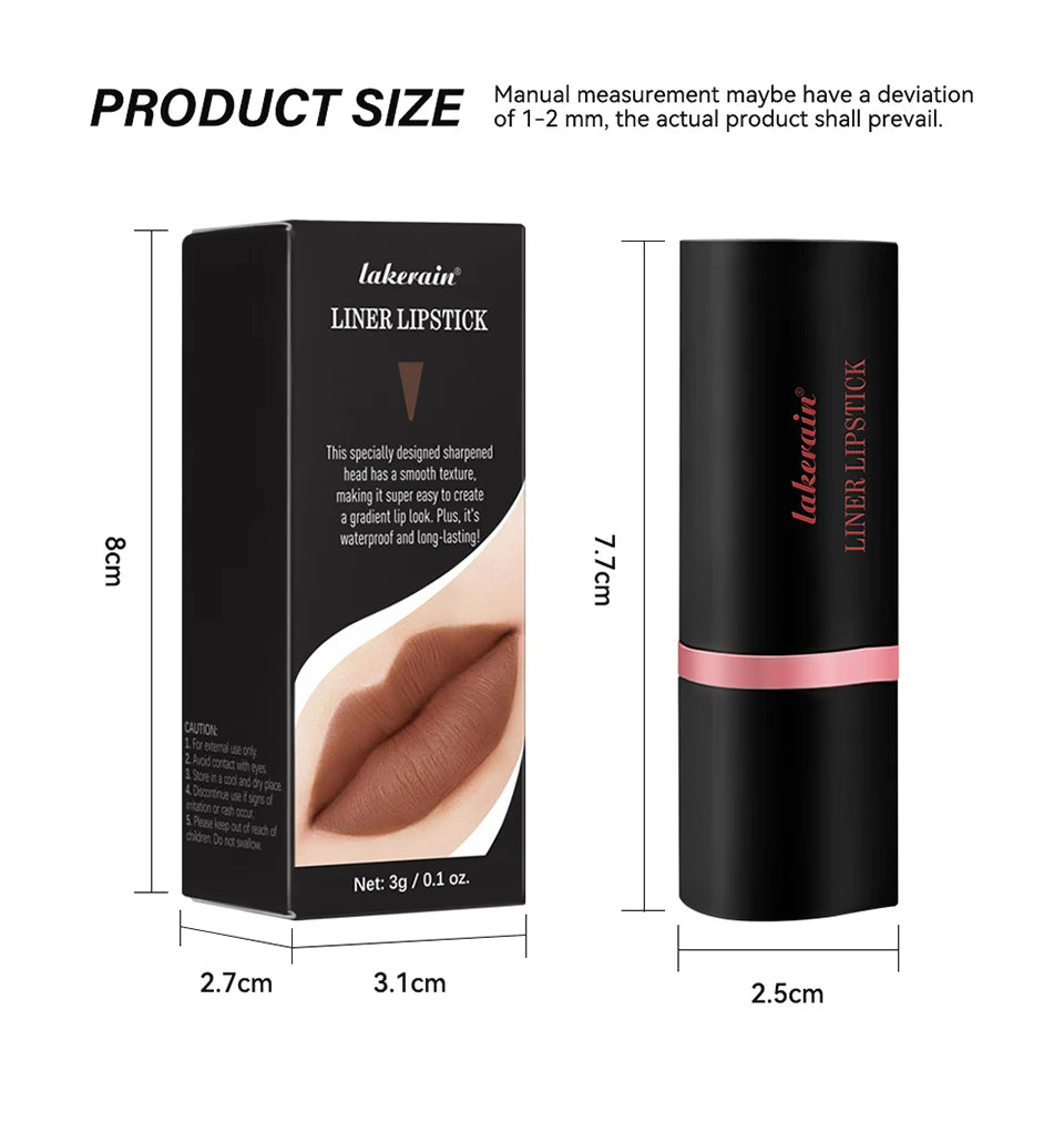 2-in-1 Waterproof Matte Lipstick and Lip Liner Crayon for All-Day Wear - 25