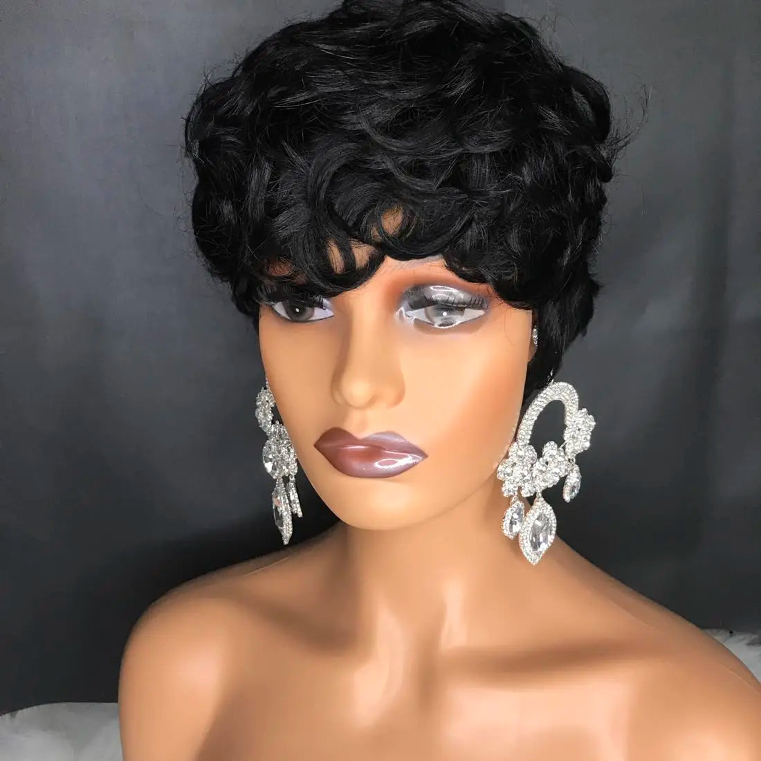 Short Curly Pixie Cut Wig for Women - 7