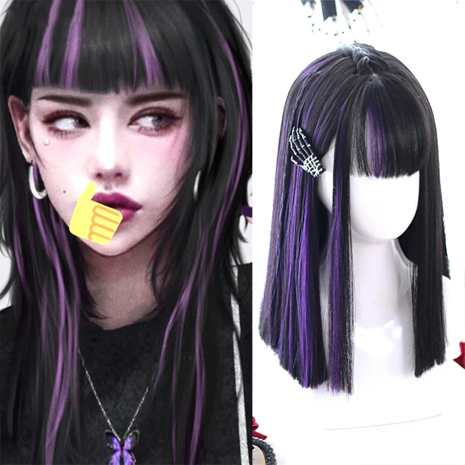 Long Wavy Ginger Synthetic Wig with Bangs - 47