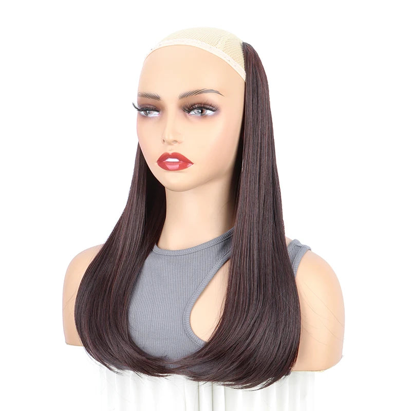 18-Inch Straight V-Shaped Clip-In Hair Extension for Women