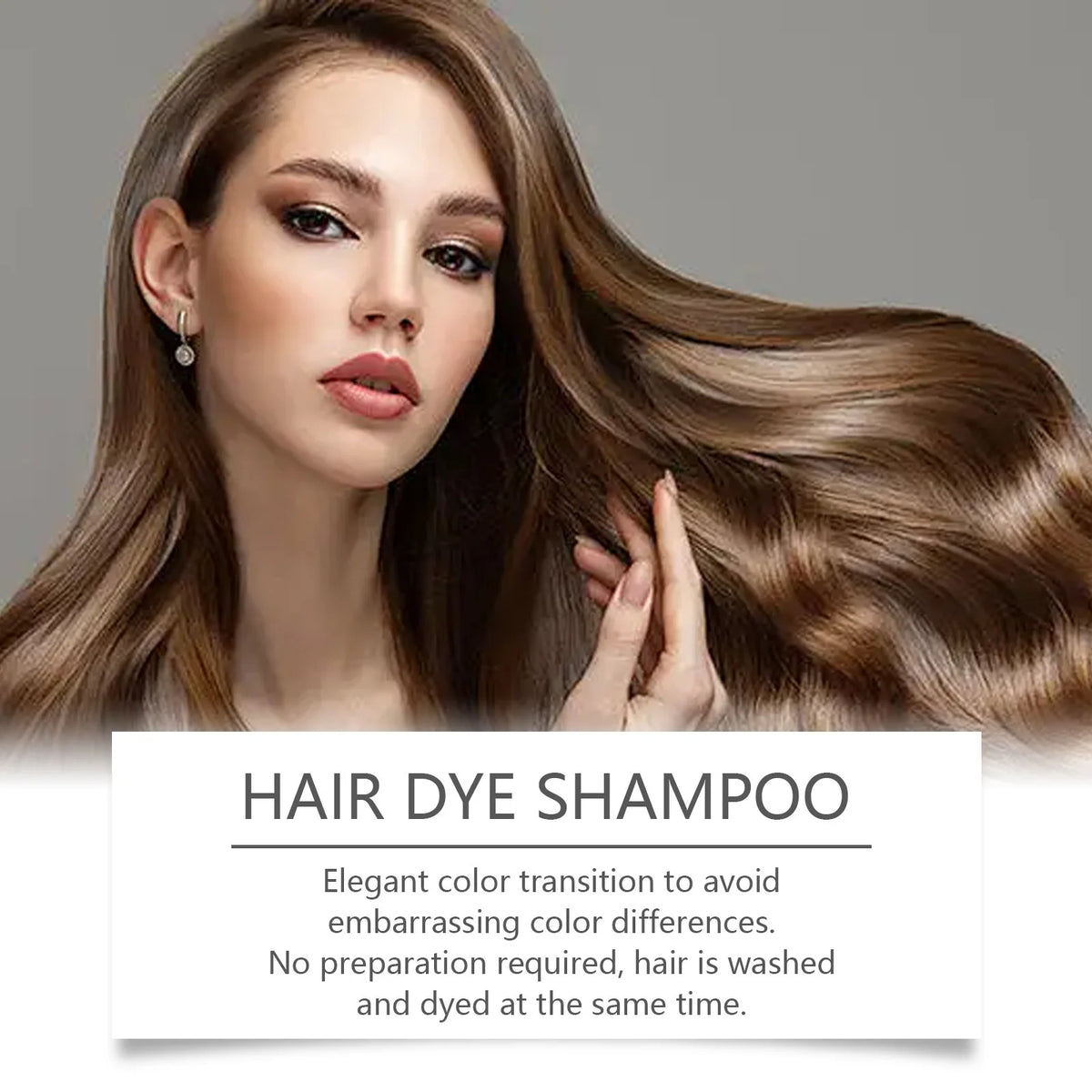 Instant Hair Color Dye Shampoo for Easy Grey Hair Coverage