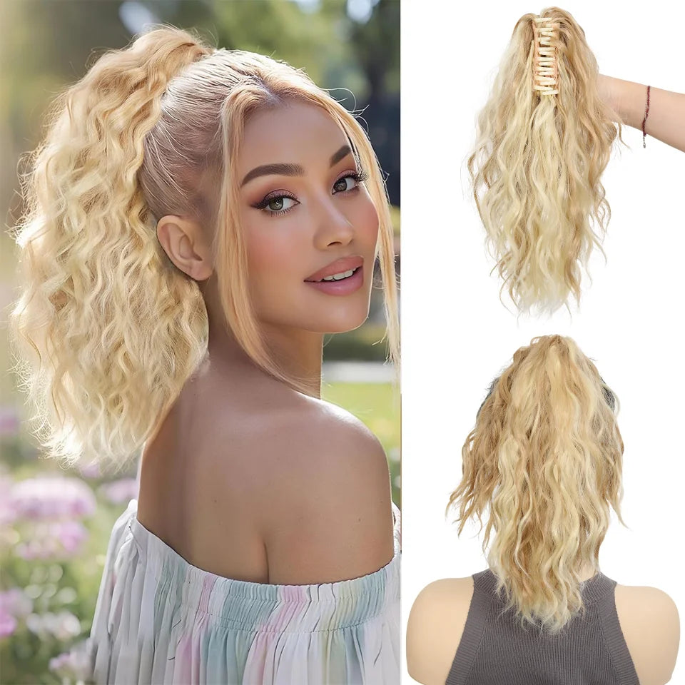 14-Inch Wavy Synthetic Claw Clip Ponytail Extension