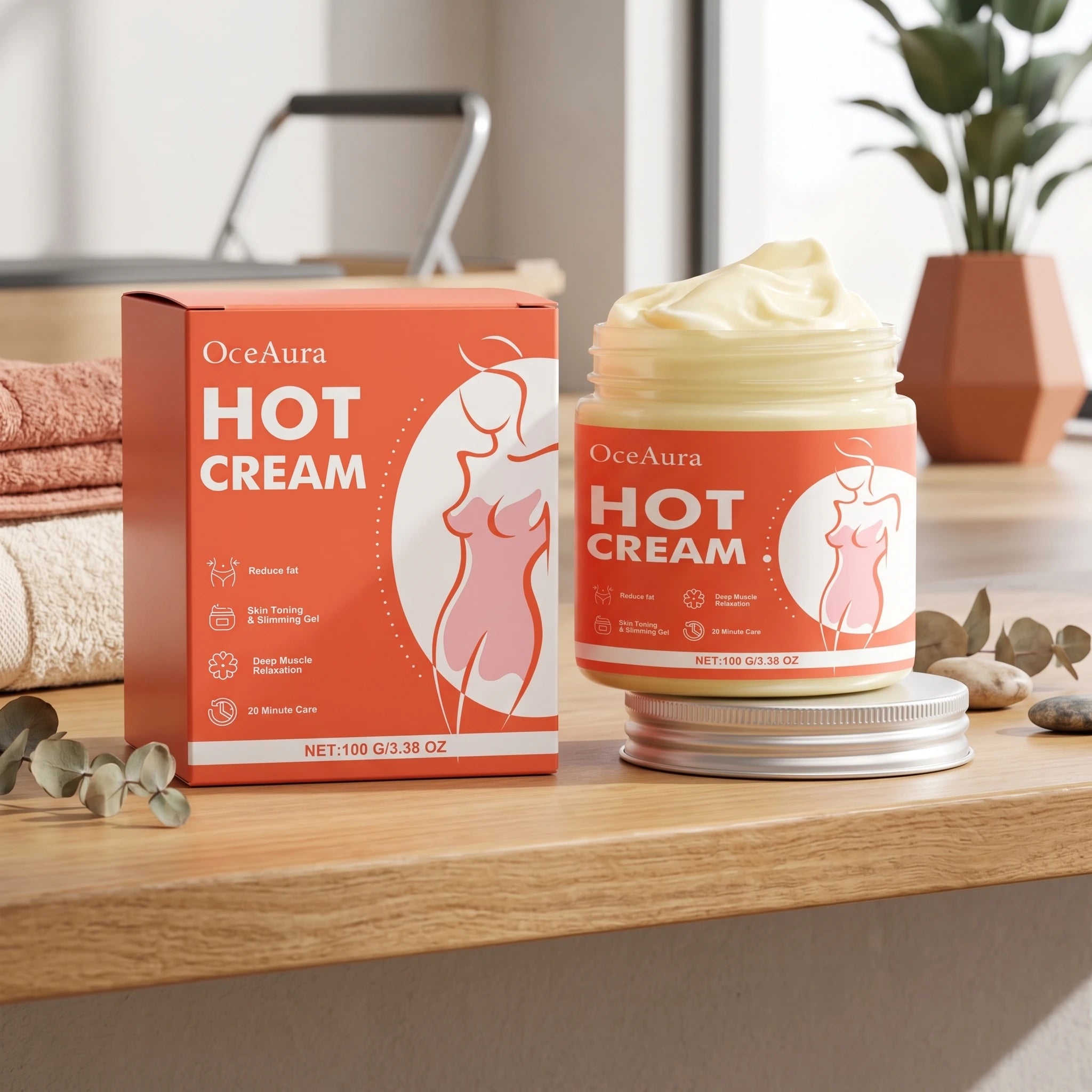 Anti-Cellulite Hot Massage Cream for Body Slimming and Skin Tightening - 2