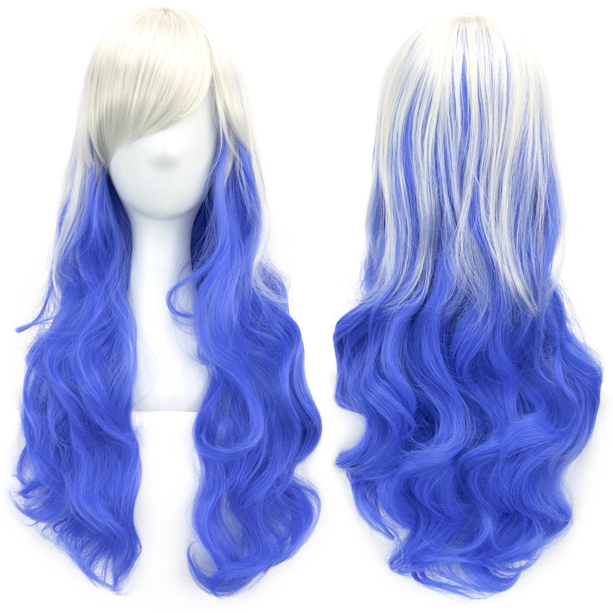 Long Ombre Rainbow Cosplay Wig with Bangs - 7