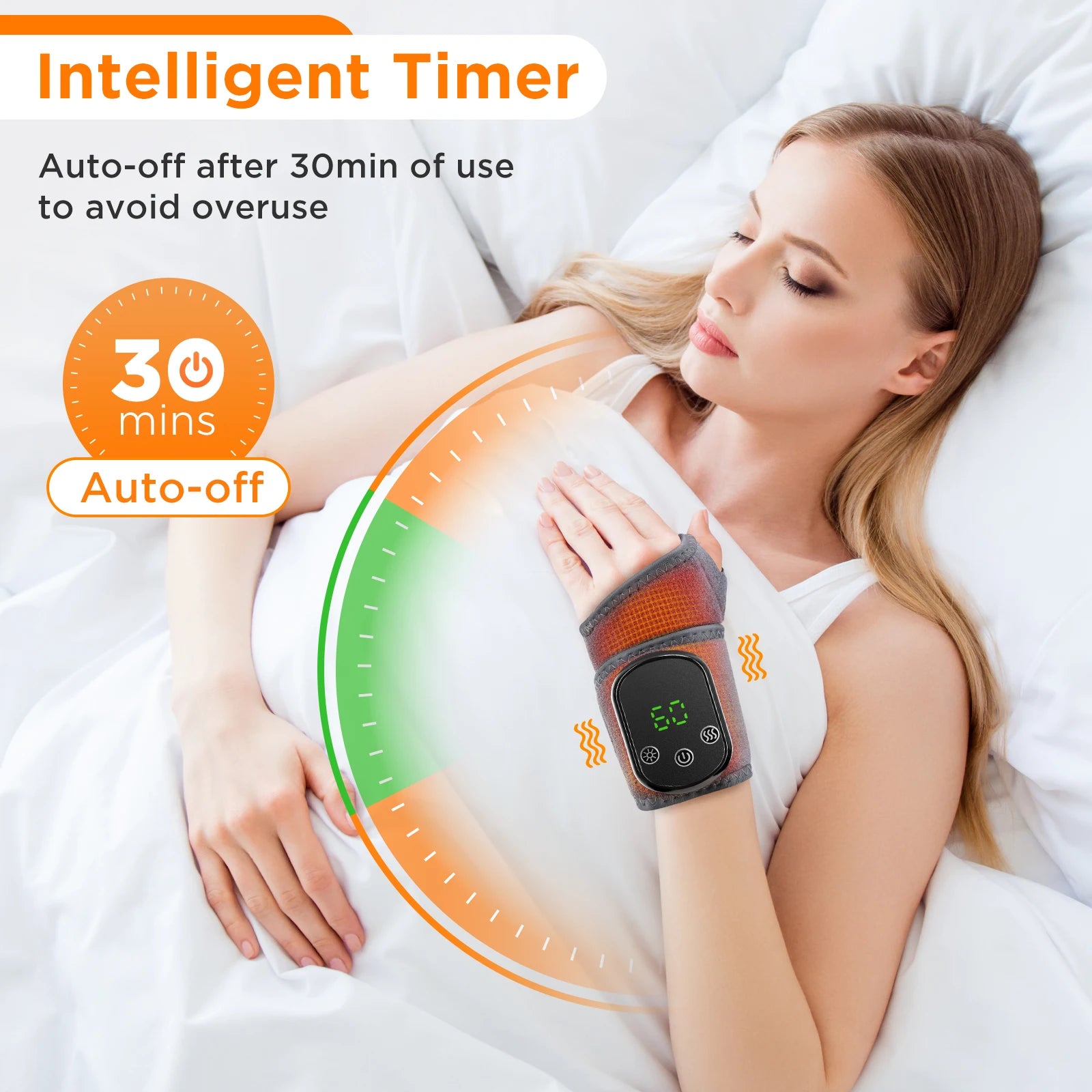 Heated Wrist Massager Wrap with Adjustable Vibration for Joint Pain Relief - 9