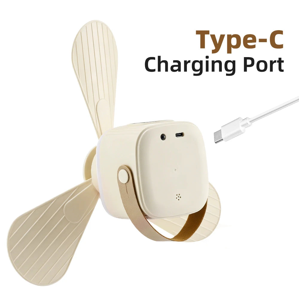 Portable Rechargeable Ceiling Fan with LED Light and Remote Control