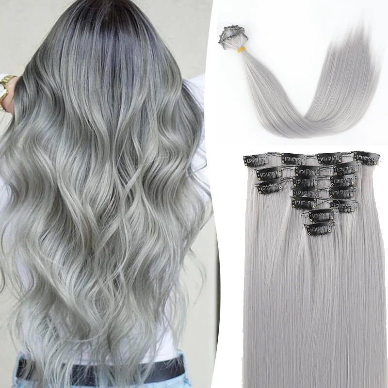 22-Inch Clip-In Long Straight Hair Extensions